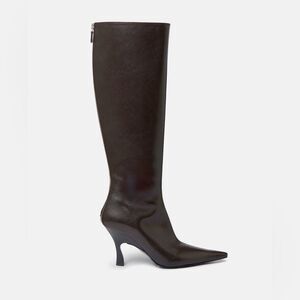 Stella McCartney Elsa Knee-High Heeled Boots, Brown, NWT, Size 38